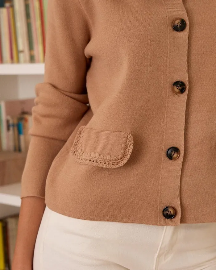 Polin Et Moi Cornelia Knitted Jacket Camel Women Blazer And Jackets Polin Et Moi Cornelia Knitted Jacket Camel Women Blazer And Jackets