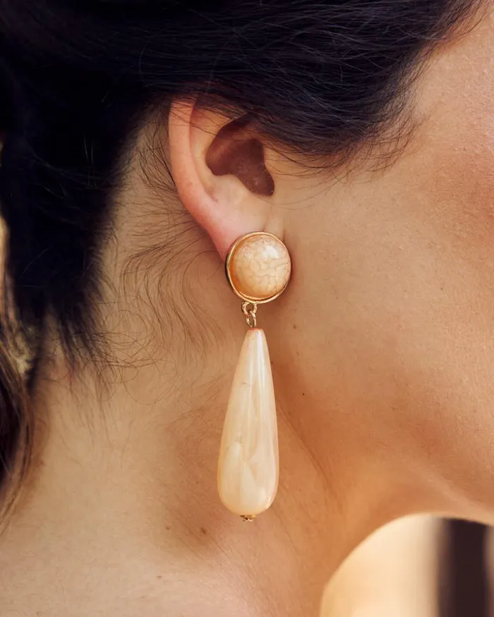 Polin Et Moi Didilia Long Earrings White Women Jewelry