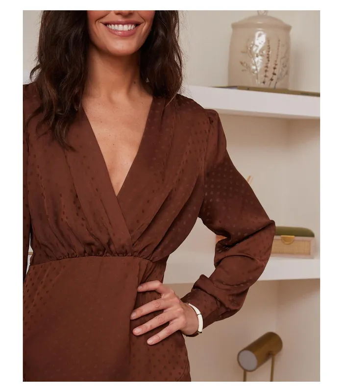 Polin Et Moi Dress Polka Dots Trisa Brown Women Dresses And Jumpsuits Polin Et Moi Dress Polka Dots Trisa Brown Women Dresses And Jumpsuits