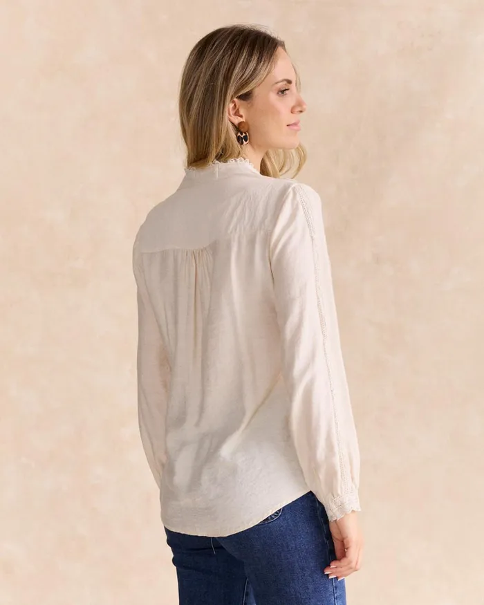 Polin Et Moi Estela Embroidered Shirt White Women Blouses And Shirts