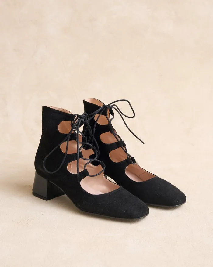 Polin Et Moi Gulina LaceUp Ankle Boots Black Women Ankle Boots