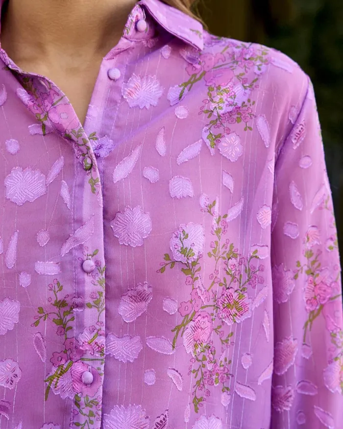 Polin Et Moi Leontine Ruffled Blouse Lilac Women Blouses And Shirts Polin Et Moi Leontine Ruffled Blouse Lilac Women Blouses And Shirts
