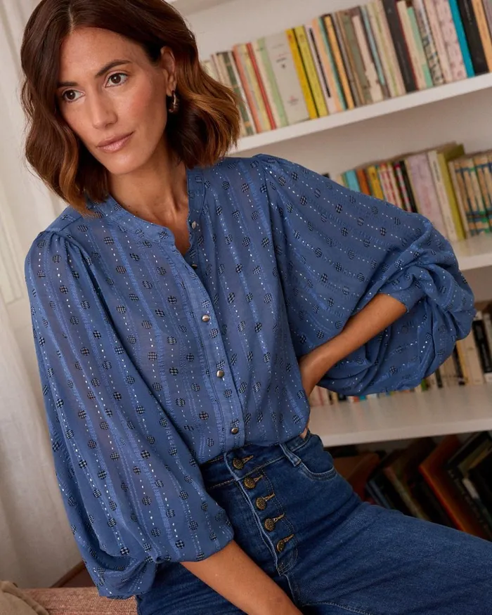 Polin Et Moi Lurex Vanda Shirt Atlantic Women Blouses And Shirts