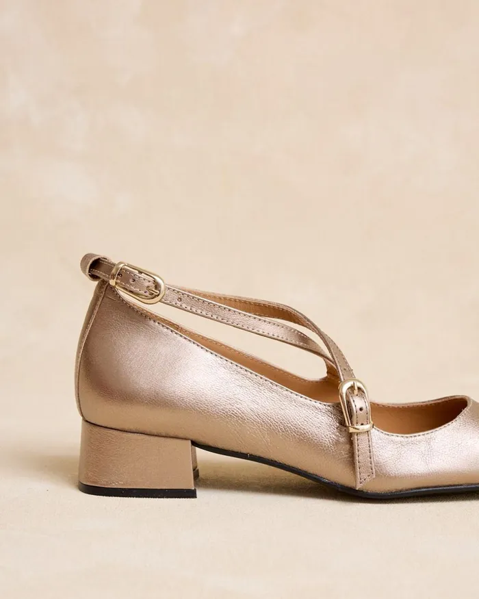 Polin Et Moi Mary Jane Tremina Crossing Gold Women Flats Polin Et Moi Mary Jane Tremina Crossing Gold Women Flats