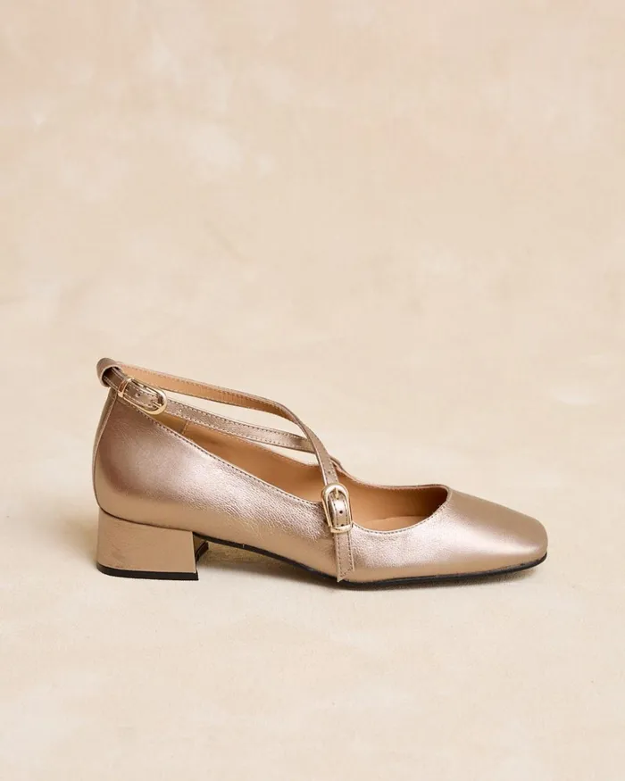 Polin Et Moi Mary Jane Tremina Crossing Gold Women Flats Polin Et Moi Mary Jane Tremina Crossing Gold Women Flats