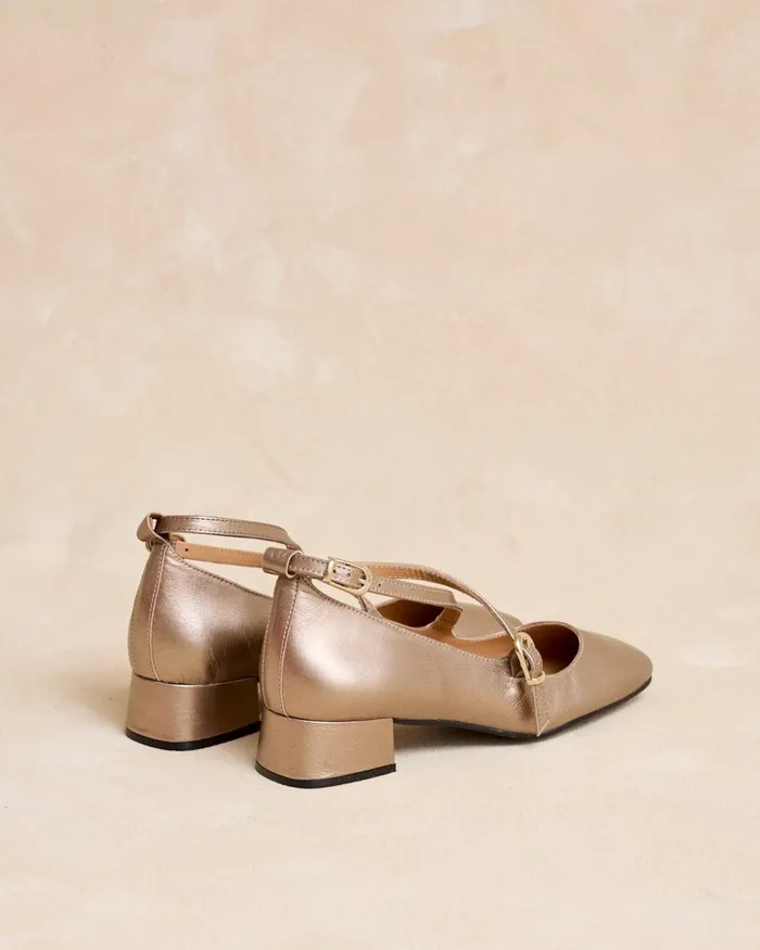 Polin Et Moi Mary Jane Tremina Crossing Gold Women Flats Polin Et Moi Mary Jane Tremina Crossing Gold Women Flats
