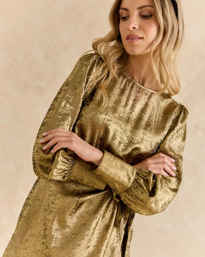 Polin Et Moi Melissa Gold Dress Gold Women Dresses And Jumpsuits Polin Et Moi Melissa Gold Dress Gold Women Dresses And Jumpsuits