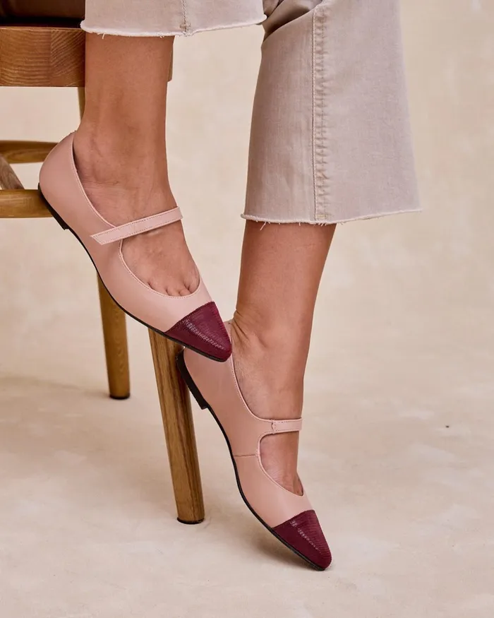 Polin Et Moi Merceditas Punta Carine Rose Women Flats Polin Et Moi Merceditas Punta Carine Rose Women Flats