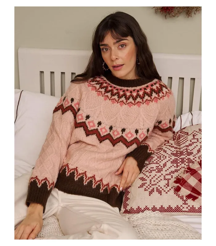 Polin Et Moi Sweater Christmas Amori Rose Women Knitted