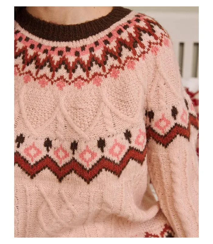 Polin Et Moi Sweater Christmas Amori Rose Women Knitted Polin Et Moi Sweater Christmas Amori Rose Women Knitted