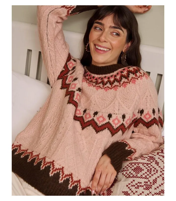 Polin Et Moi Sweater Christmas Amori Rose Women Knitted Polin Et Moi Sweater Christmas Amori Rose Women Knitted