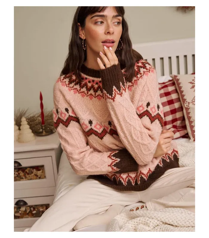 Polin Et Moi Sweater Christmas Amori Rose Women Knitted Polin Et Moi Sweater Christmas Amori Rose Women Knitted