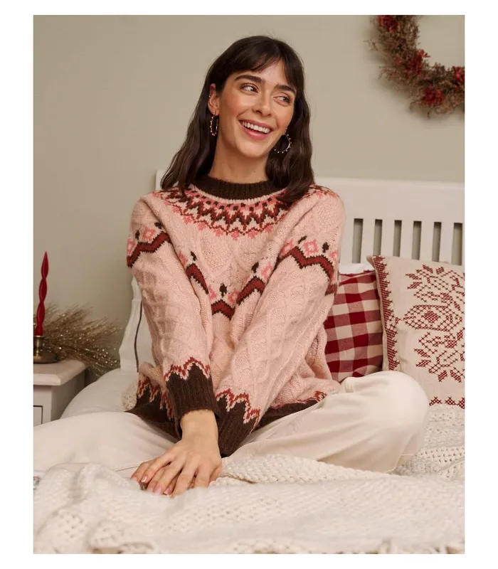 Polin Et Moi Sweater Christmas Amori Rose Women Knitted Polin Et Moi Sweater Christmas Amori Rose Women Knitted
