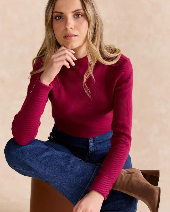 Polin Et Moi Sweater Fino Alexia Cherry Women Cardigans And Sweaters Polin Et Moi Sweater Fino Alexia Cherry Women Cardigans And Sweaters