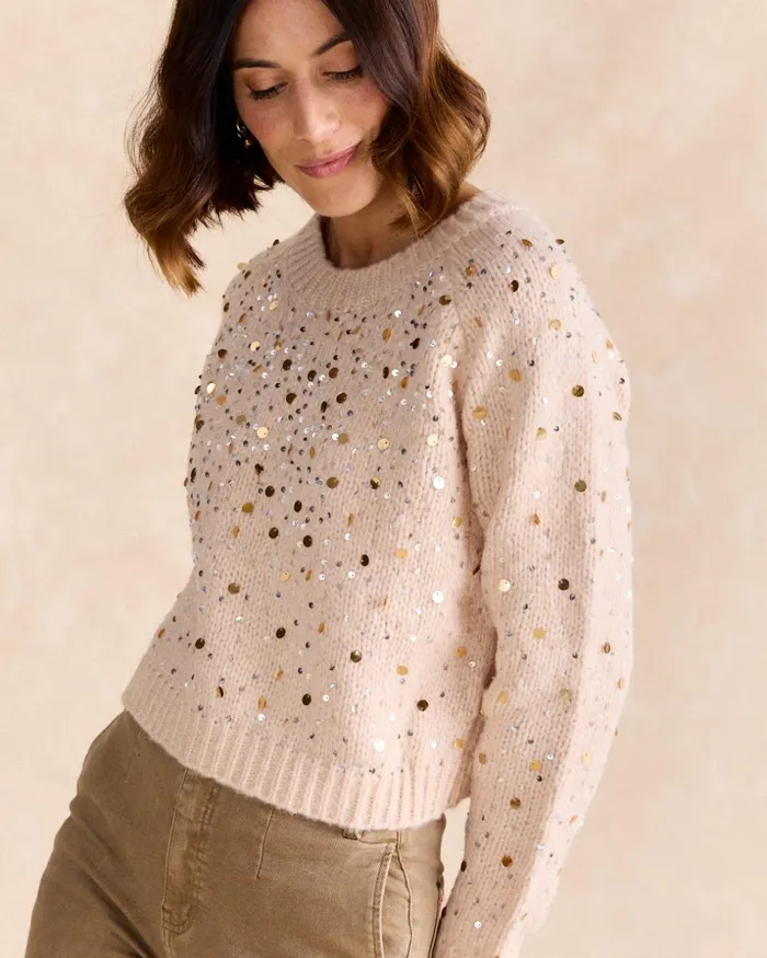Polin Et Moi Sweater Oli Sequins Raw Women Cardigans And Sweaters Polin Et Moi Sweater Oli Sequins Raw Women Cardigans And Sweaters