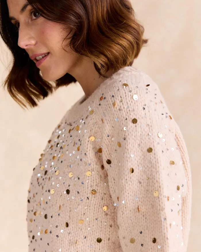 Polin Et Moi Sweater Oli Sequins Raw Women Cardigans And Sweaters Polin Et Moi Sweater Oli Sequins Raw Women Cardigans And Sweaters