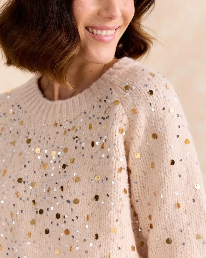 Polin Et Moi Sweater Oli Sequins Raw Women Cardigans And Sweaters Polin Et Moi Sweater Oli Sequins Raw Women Cardigans And Sweaters