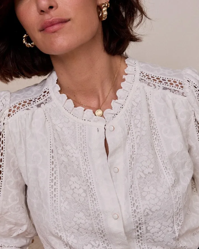 Polin Et Moi White Strip Blouse White Women Blouses And Shirts Polin Et Moi White Strip Blouse White Women Blouses And Shirts