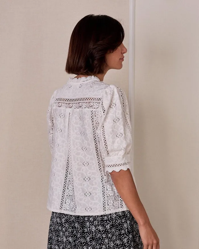 Polin Et Moi White Strip Blouse White Women Blouses And Shirts Polin Et Moi White Strip Blouse White Women Blouses And Shirts