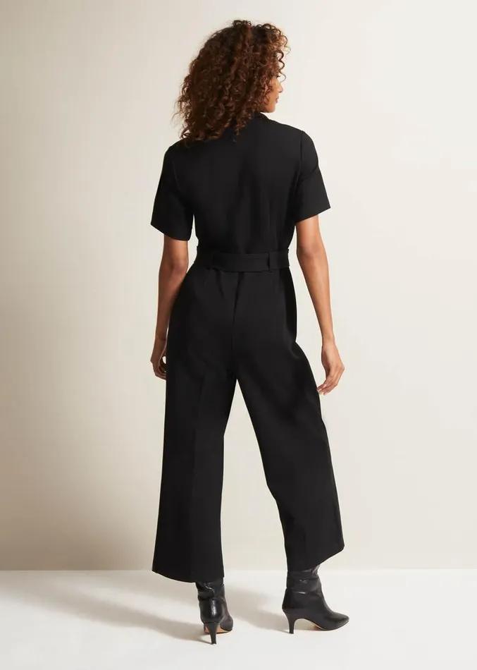 Polly Black Zip Jumpsuit Black Women Phase Eight Dresses