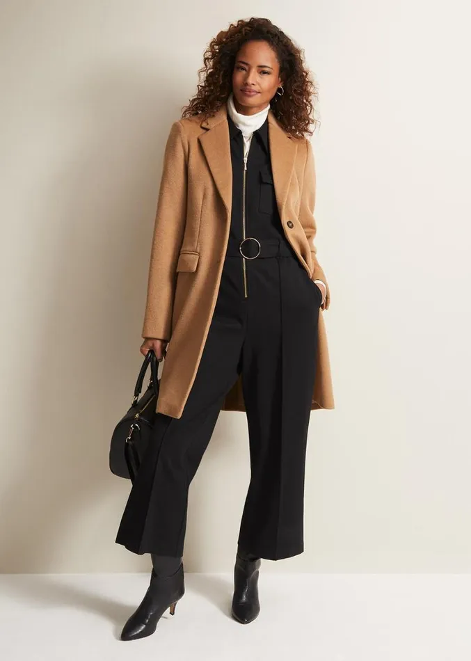 Polly Black Zip Jumpsuit Black Women Phase Eight Dresses
