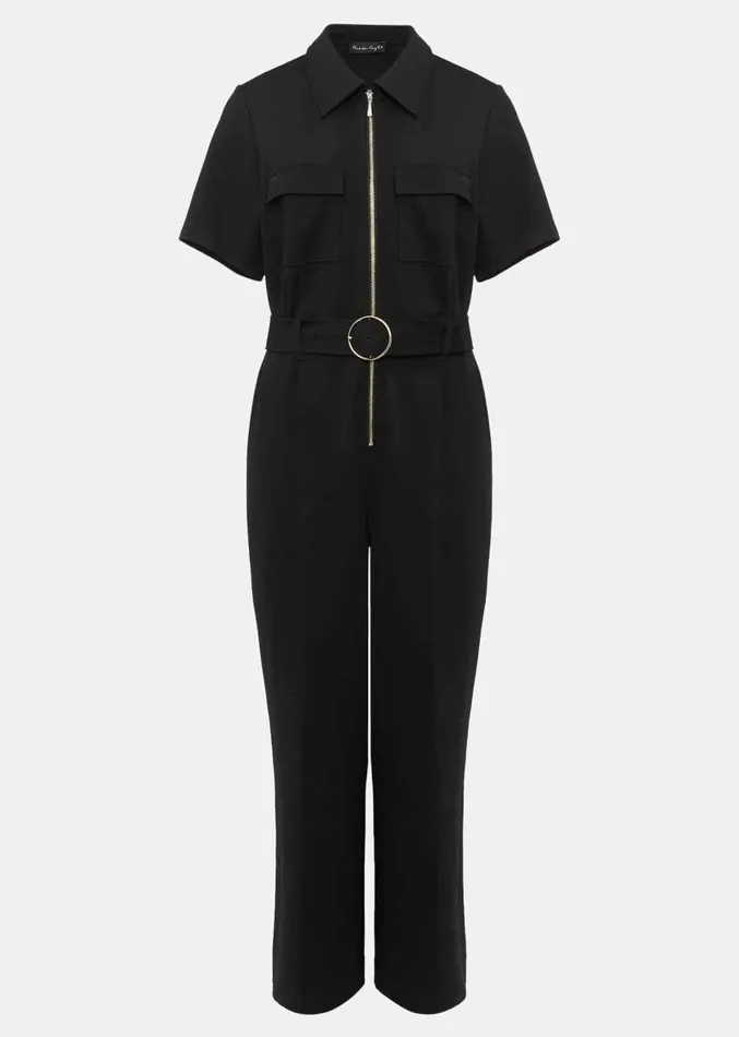 Polly Black Zip Jumpsuit Black Women Phase Eight Dresses