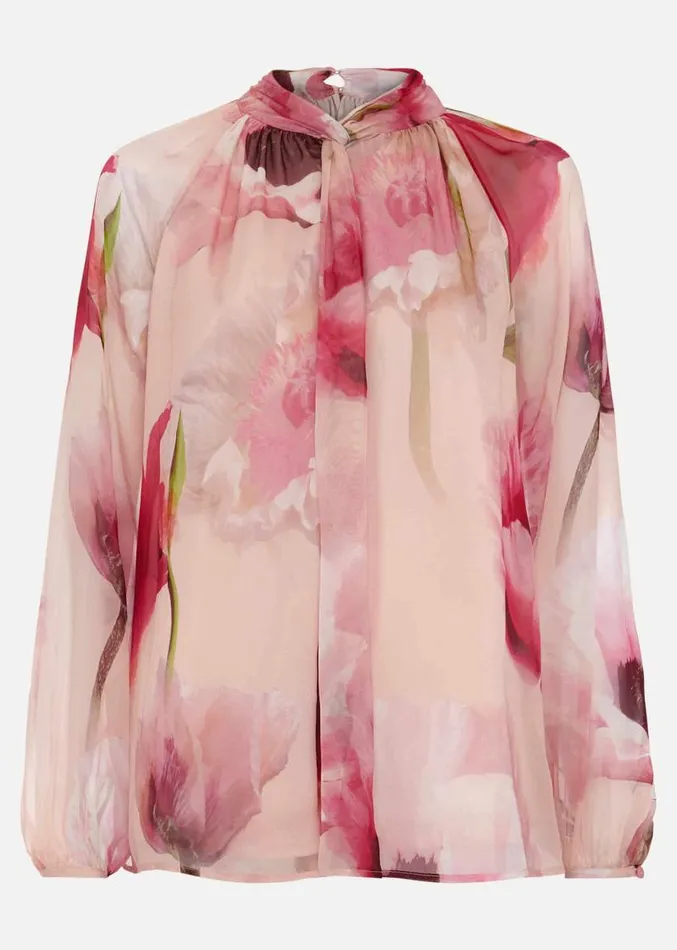 Poppy Silk Blouse Pale Pink Women Phase Eight Shirts and Blouses