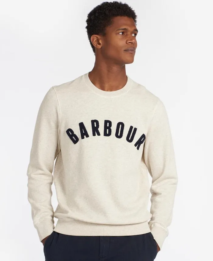 Prep Logo Sweatshirt Grey Marl Men Barbour Hoodies and Sweatshirts