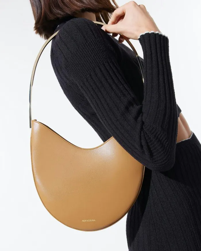 Purist Hobo Brown Women Aquazzura Shoulder Bags Purist Hobo Brown Women Aquazzura Shoulder Bags