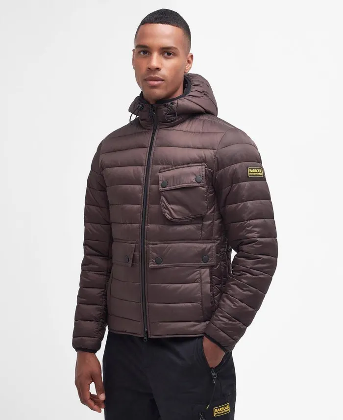 Racer Ouston Quilted Jacket Black Men Barbour Quilted Jackets