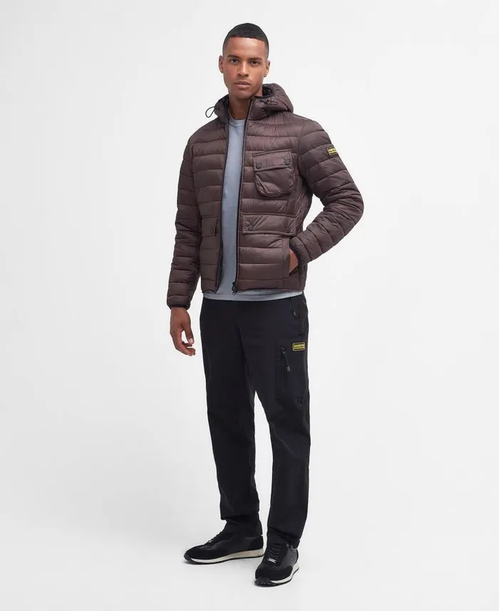 Racer Ouston Quilted Jacket Black Men Barbour Quilted Jackets
