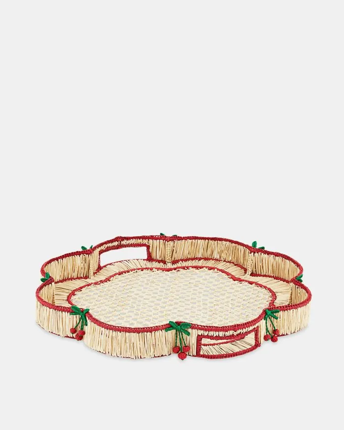 Rafia Tray Red Women Aquazzura Table Decor