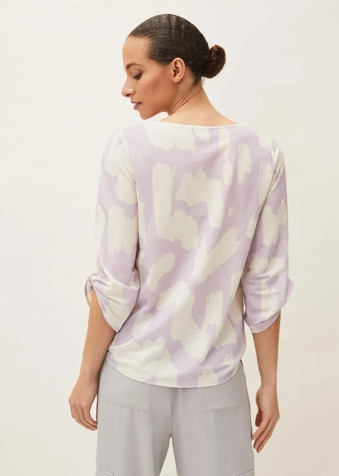 Rea Printed Jersey Top Dusty Pinkivory Women Phase Eight Tops and TShirts