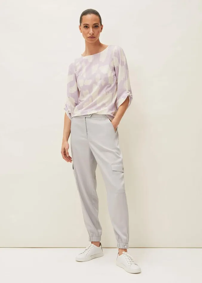 Rea Printed Jersey Top Dusty Pinkivory Women Phase Eight Tops and TShirts