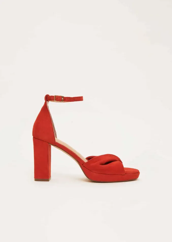 Red Suede Open Toe Heels Red Women Phase Eight Heels
