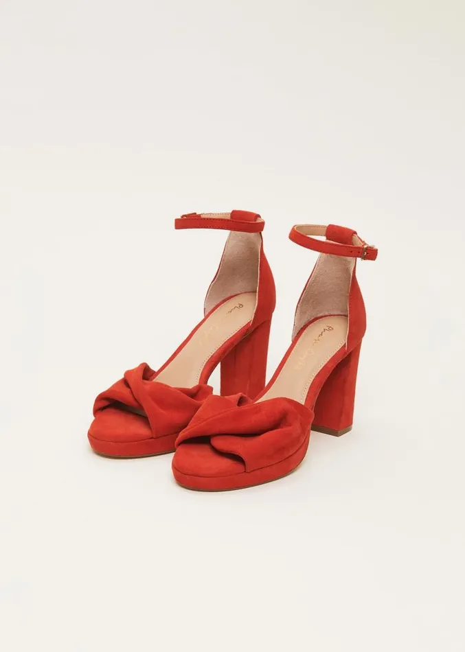 Red Suede Open Toe Heels Red Women Phase Eight Heels