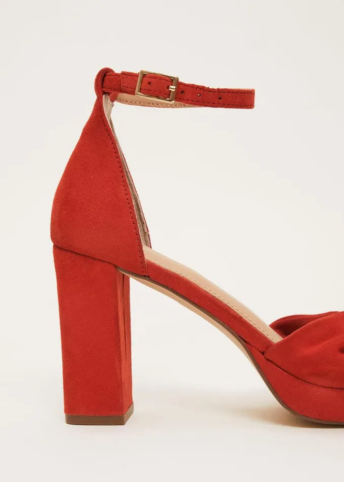 Red Suede Open Toe Heels Red Women Phase Eight Heels