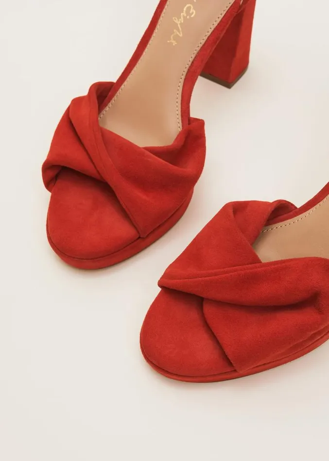 Red Suede Open Toe Heels Red Women Phase Eight Heels