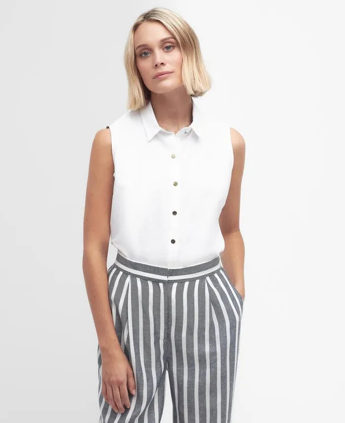 Reil Sleeveless Shirt Classic White Women Barbour Shirts and Blouses