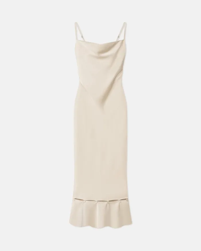 Renny Slip Satin Maxi Dress Creme Women Nanushka Dresses