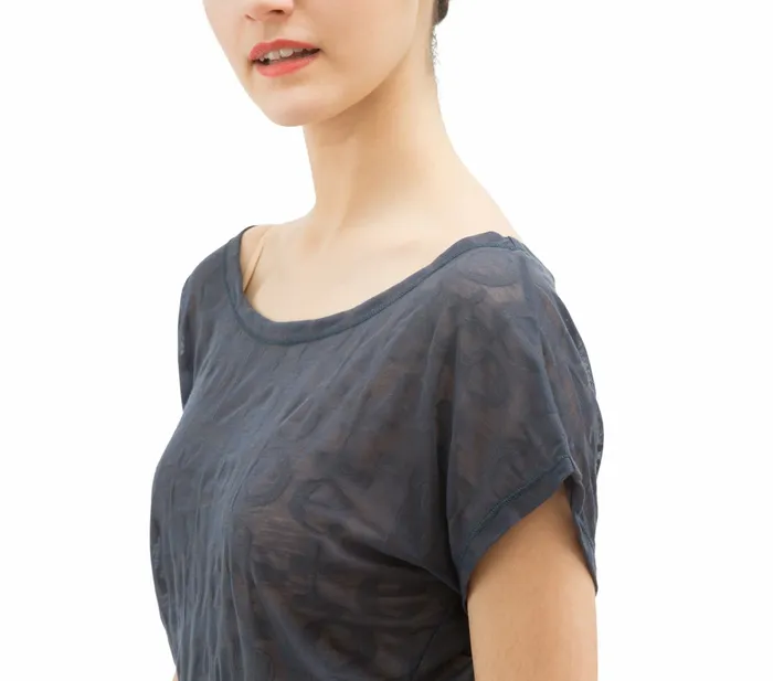Repetto Womens Tops Transparent Repetto TShirt Anthracite Grey