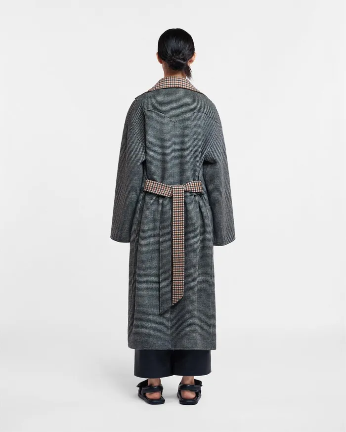 Reversible Oversized Robe Coat Check Women Nanushka Outerwear