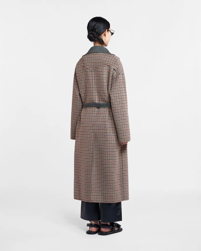 Reversible Oversized Robe Coat Check Women Nanushka Outerwear