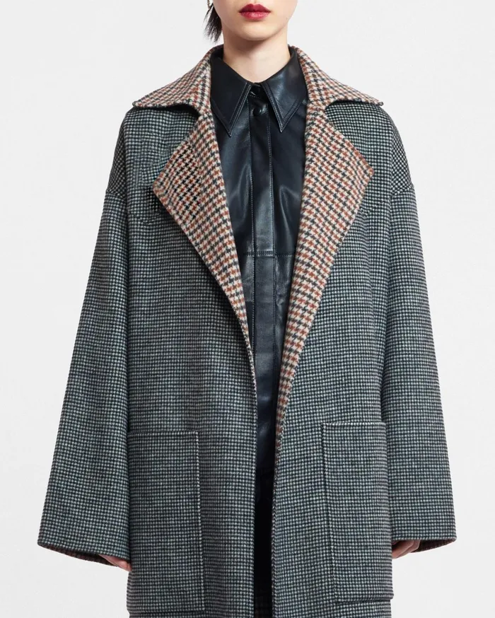 Reversible Oversized Robe Coat Check Women Nanushka Outerwear
