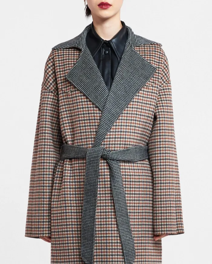 Reversible Oversized Robe Coat Check Women Nanushka Outerwear