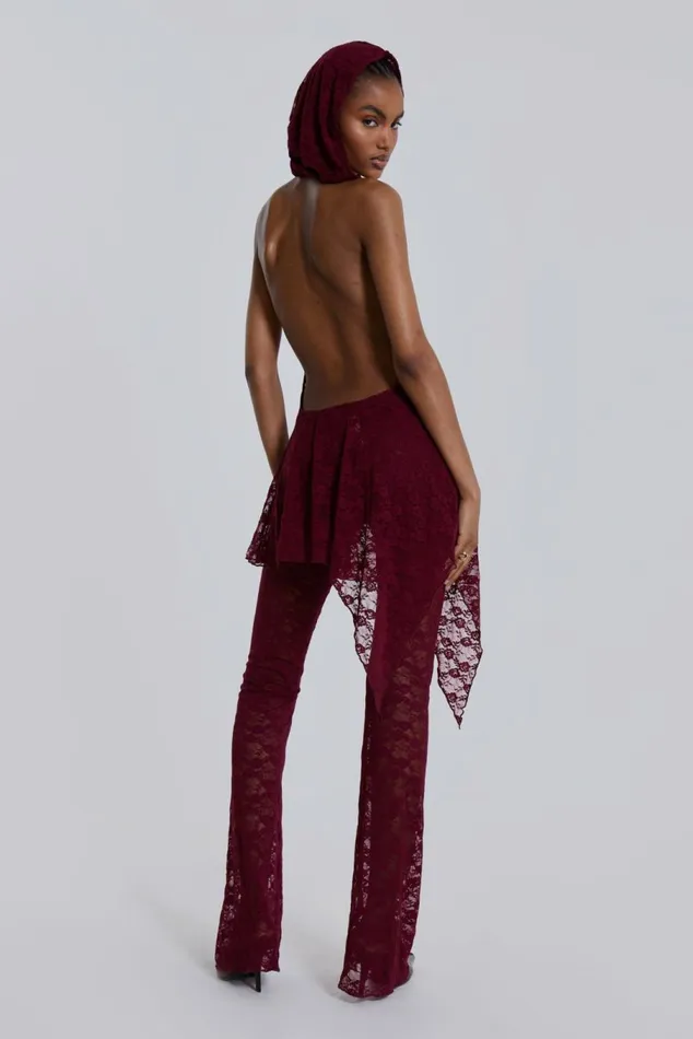 Riva Lace Hooded Coord Set Red Women Jaded London Trousers