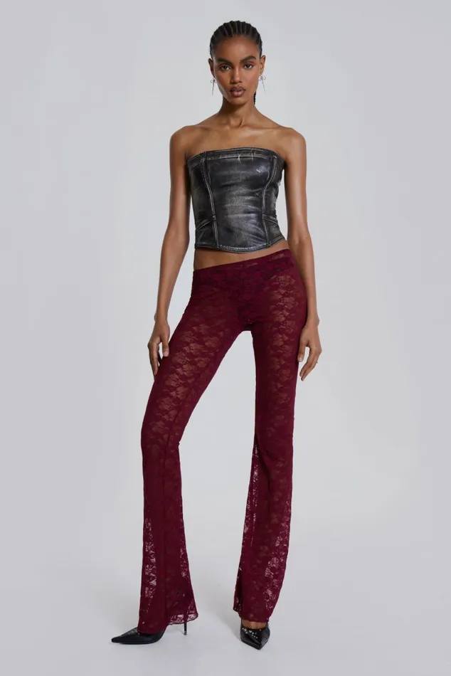 Riva Lace Hooded Coord Set Red Women Jaded London Trousers