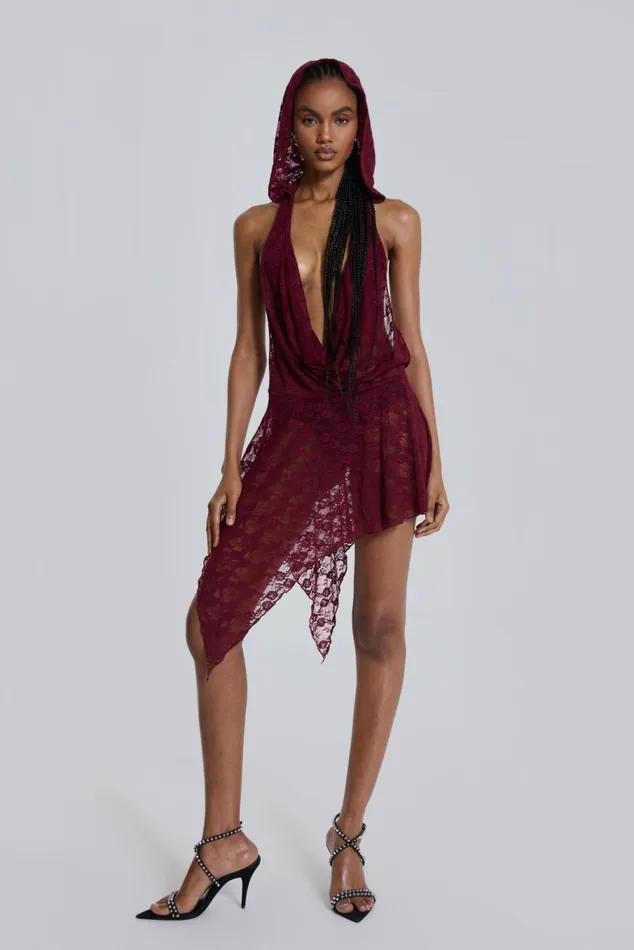 Riva Lace Hooded Coord Set Red Women Jaded London Trousers