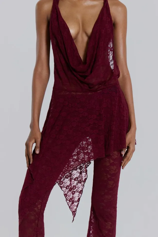Riva Lace Hooded Coord Set Red Women Jaded London Trousers