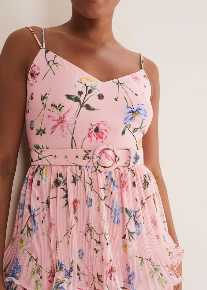 River Floral Tiered Midi Dress Pinkmulti Women Phase Eight Dresses